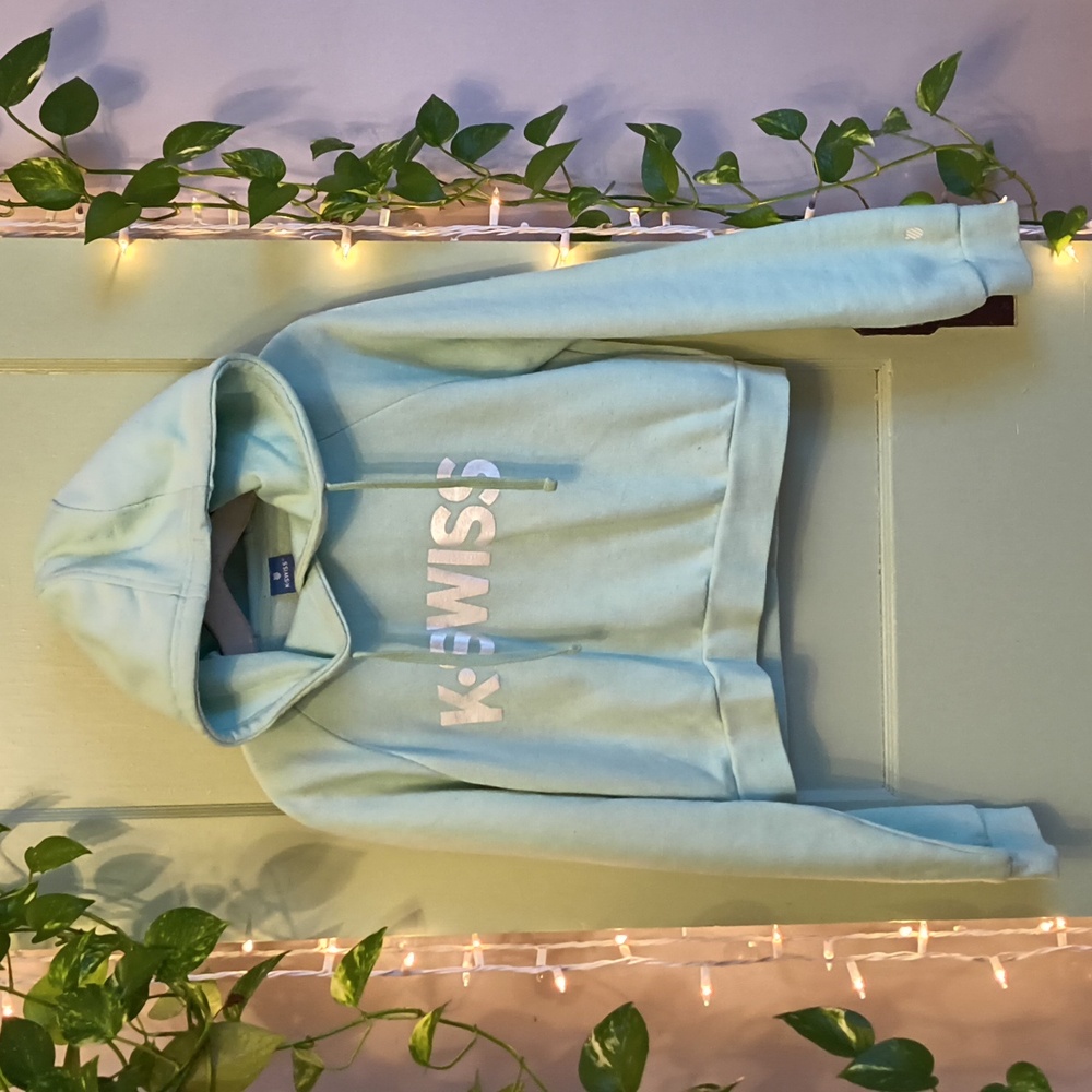 Women's K-Swiss Mint Silver Cropped Hoodie L